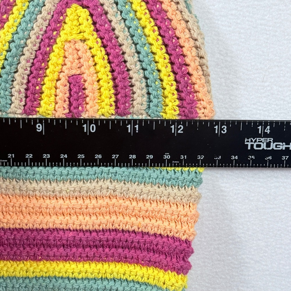 Lulus Crochet Tank Top Womens Medium Multicolor Striped Boho Hippie‎ Festival - Picture 4 of 8